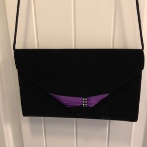 Black velvet clutch
